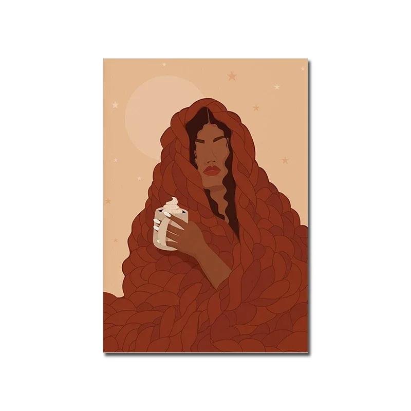 Take A Bath Boho Poster Black Woman Feminism Nordic Art Print Body Care Canvas Painting Wall Picture Living Room Bathroom Decor