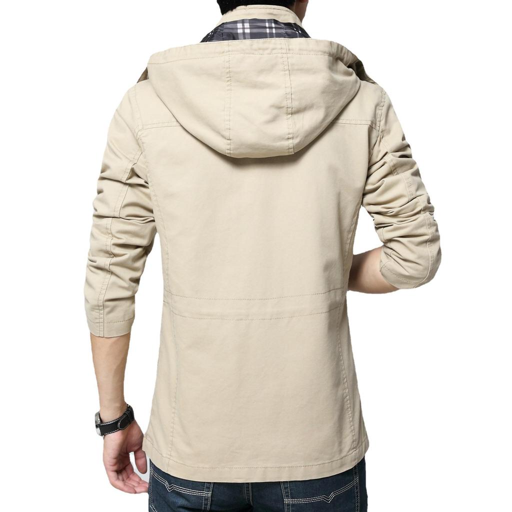 Men's Hooded Pure Cotton Washed Workwear Jacket - Autumn/Winter 2022 Collection