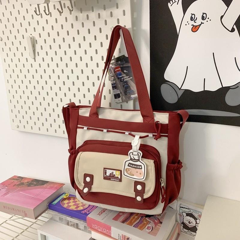 Fashion Color Collision Large Capacity Student Backpack For School Travel And