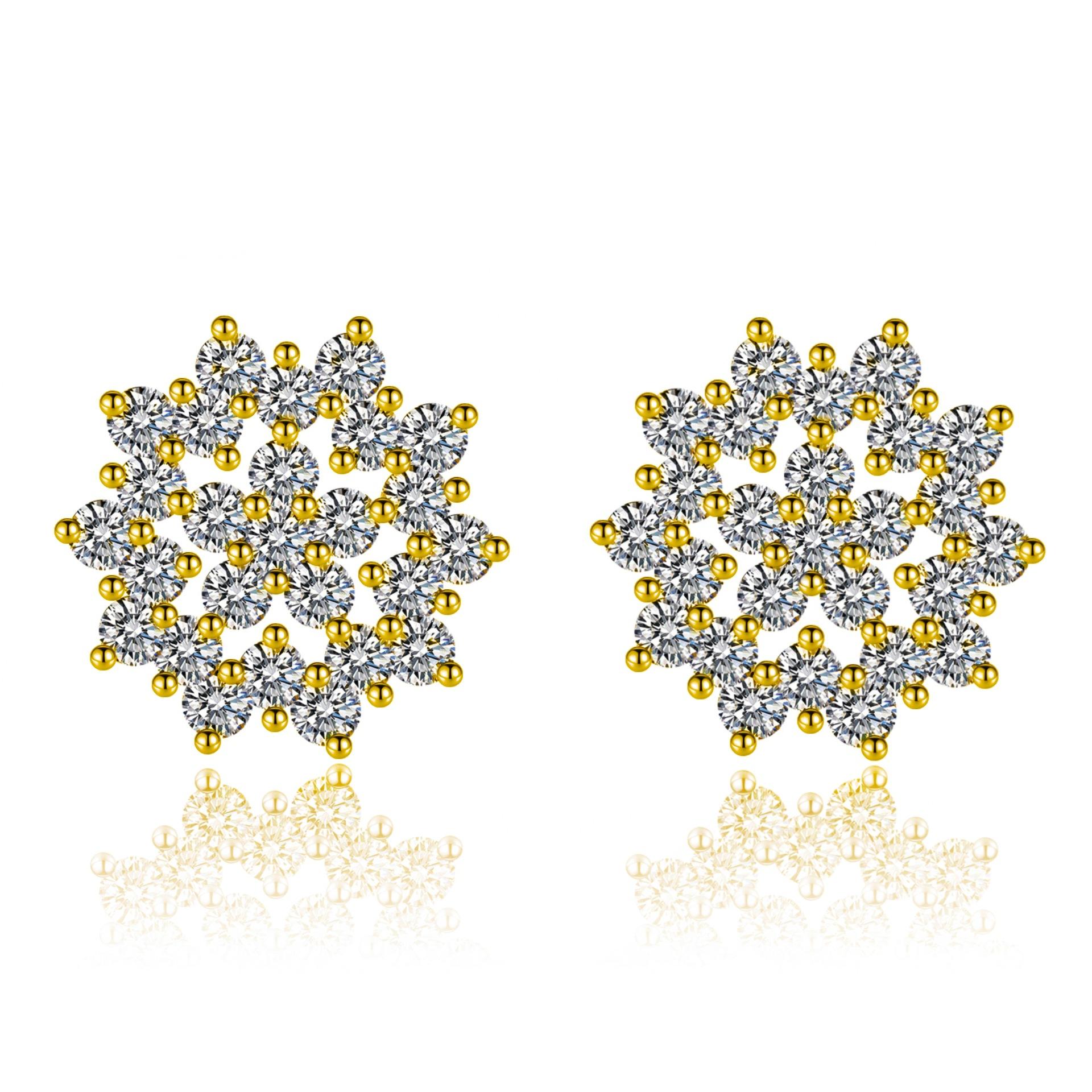 

Темпераментные корейские простые серьги с гладким камнем и бриллиантами