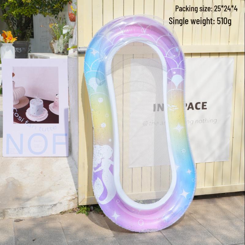 New Arrival Adult Inflatable PVC Water Lounger - Striped Mesh Floating Hammock