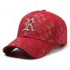 Letter R Embroidery Cotton Baseball Cap Adjustable Breathable Peaked Caps Gift