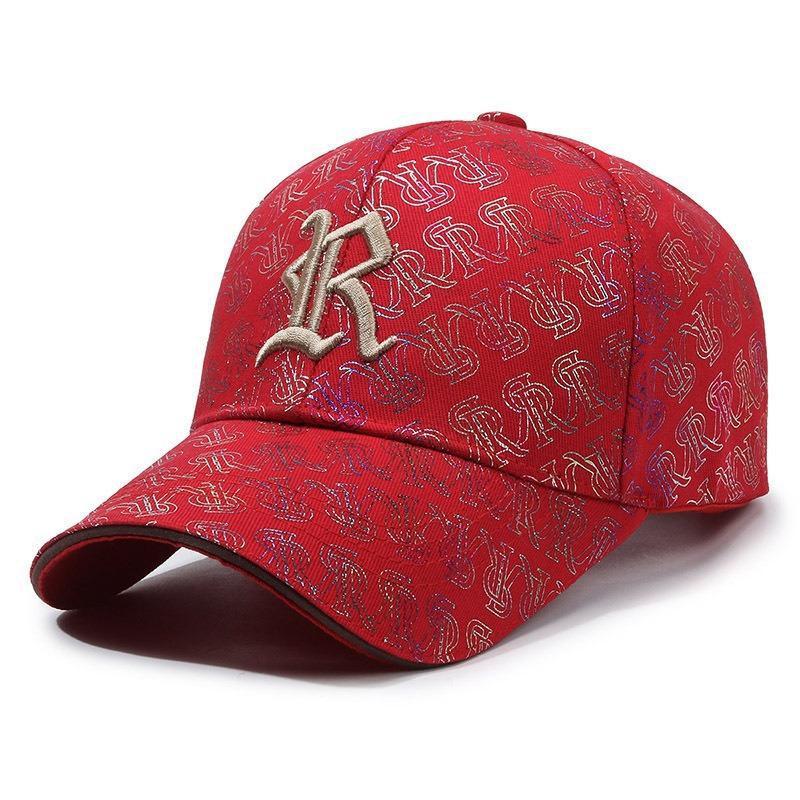 Letter R Embroidery Cotton Baseball Cap Adjustable Breathable Peaked Caps Gift