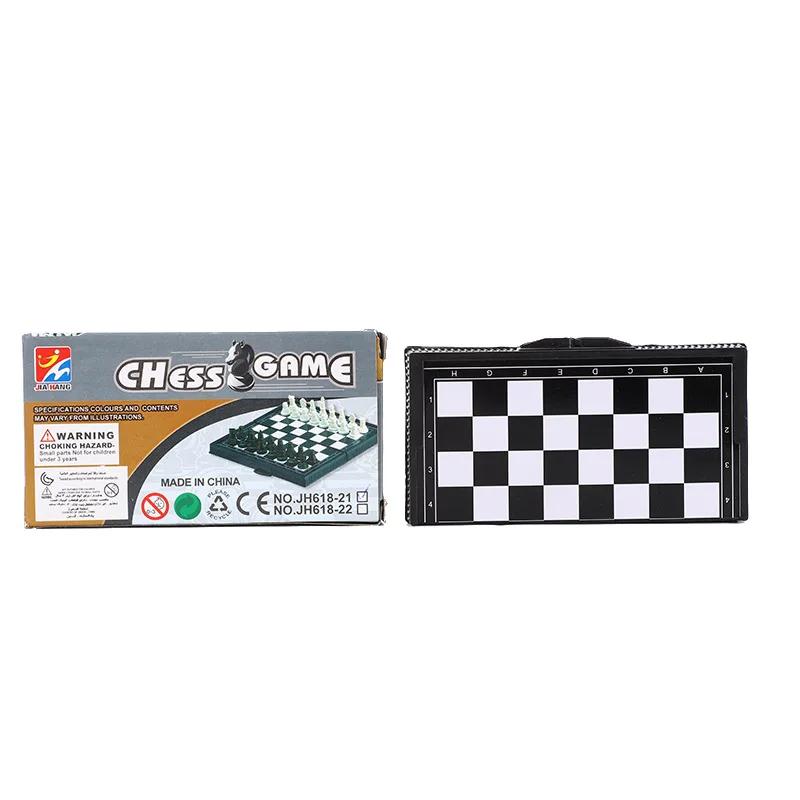 Mini Magnetic Chess Set Folding Magnetic Plastic Chessboard Board Game Portable Kid Education Toy Portable Outdoor Strategy Game