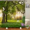 3d Printing Green Forest Waterfall Shower Curtains Waterproof Bathroom Curtain With Hooks Bath Curtain 180*200 Polyester Fabric