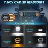 7 Inch Car LED Headlight Waterproof 7  Round Headlamp with White Hi Low Beam DRL and Amber Turn Signal light