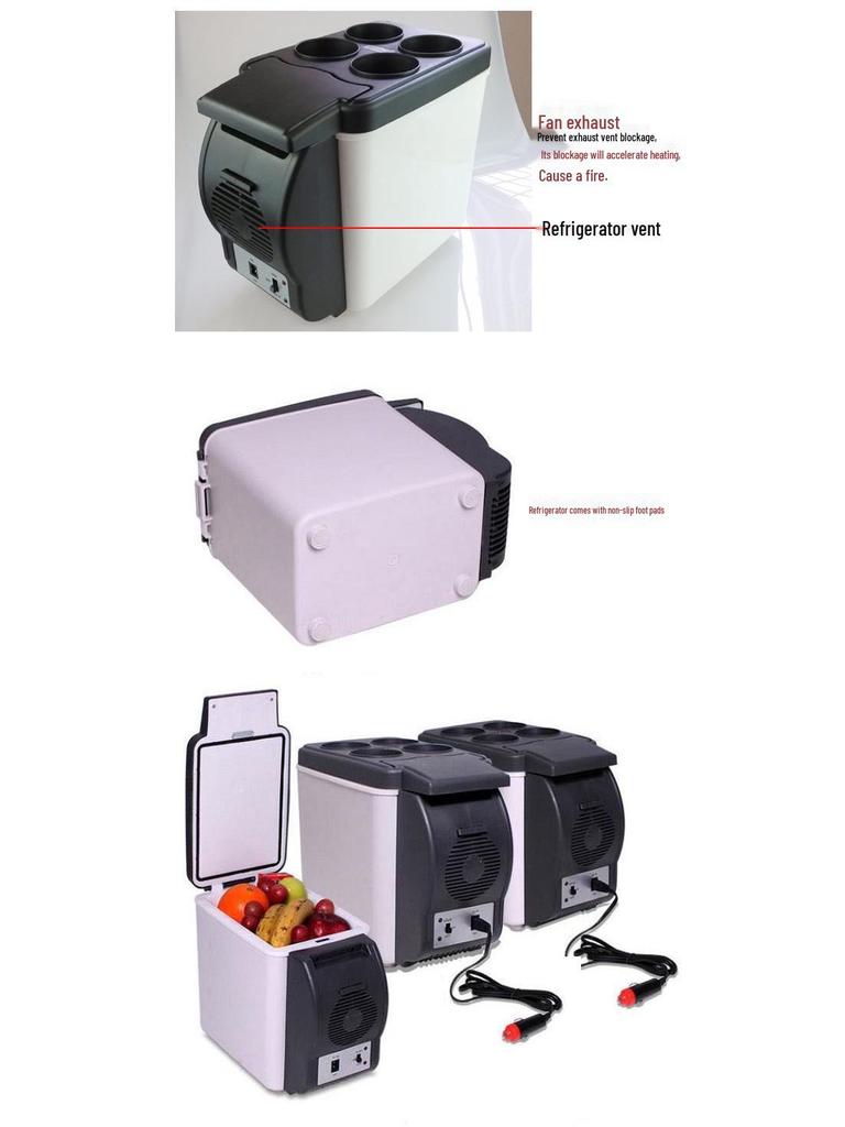 12V 6L Portable Car Refrigerator - Compact Cold & Warm Box, Insulated Mini Fridge, Ideal for Travel or Gifting
