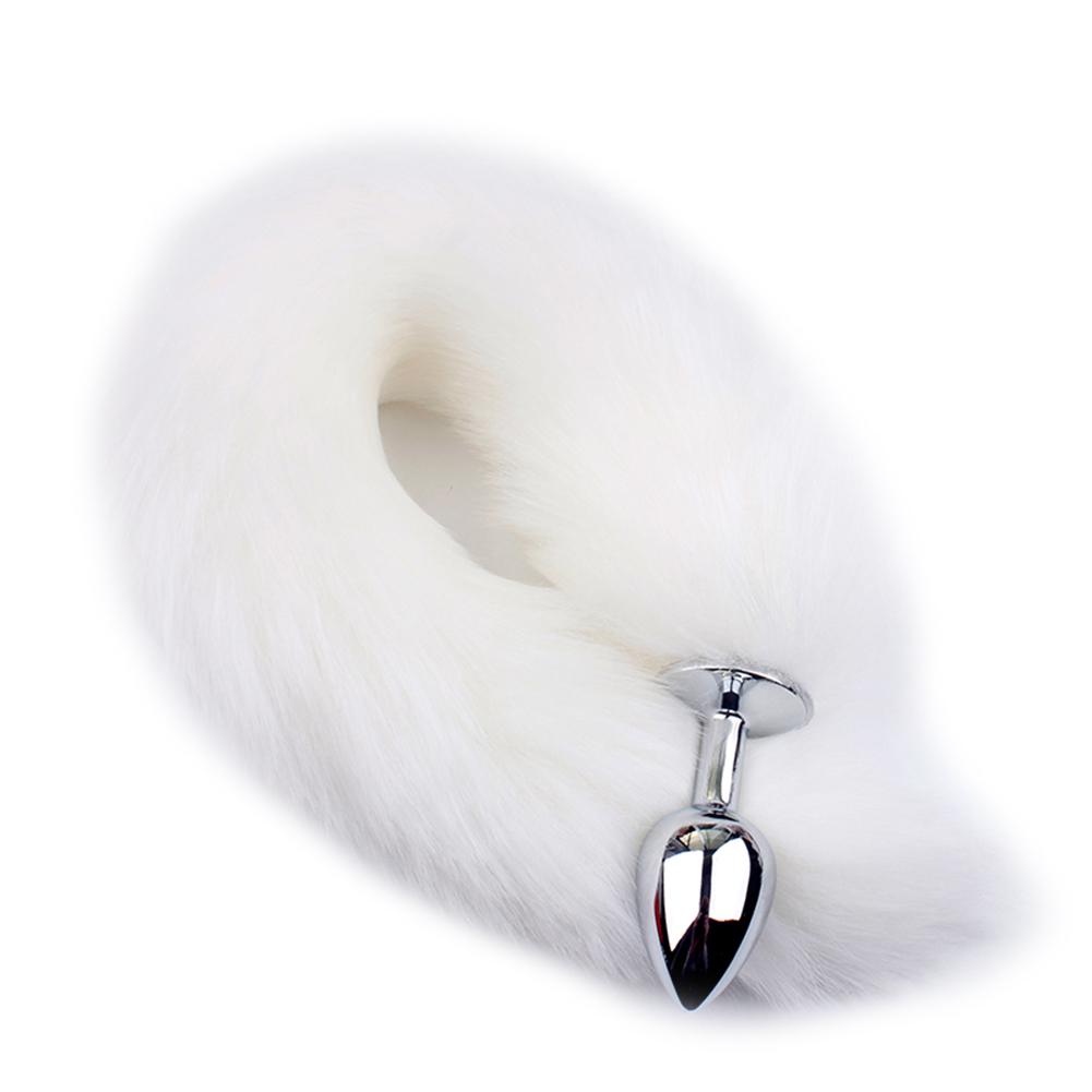 Puntos Sex Toy Adult Long Imitation Fox Hair Metal Anal Plug Cosplay Couple Flirting