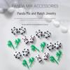 Panda Bamboo 3D Nail Art Rhinestones - Cute Chinese Style Resin Accent, 20 Pieces