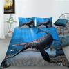 Jurasic Dinosaur Soft Duvet Cover Set for Young Boys King/Quen Sized Dimensions Polyester Beding Set Big Stegosaurus Brontosaurus Pterosaur