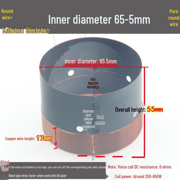 Bass Voice Coil Repair Kit: Round Wire 65.5/75.5/99.5mm, 100 Core, 12/15 Inch Speaker Parts