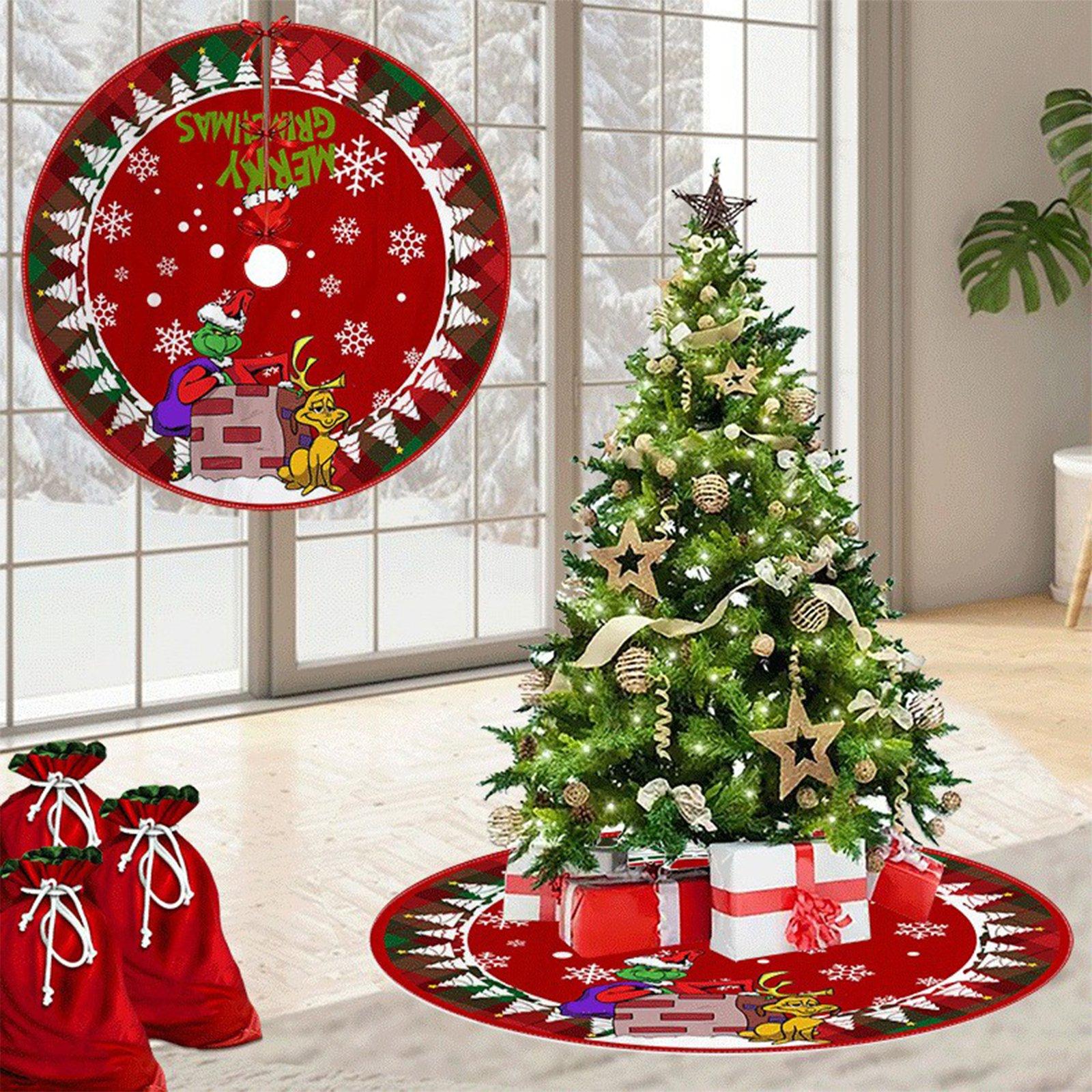 

Christmas Tree Dress, Christmas Tree Bottom Decoration Dress, Snowflake Little Dwarf Short Plush Hotel Shopping Mall Tree Bottom Decoration Dress. One Size