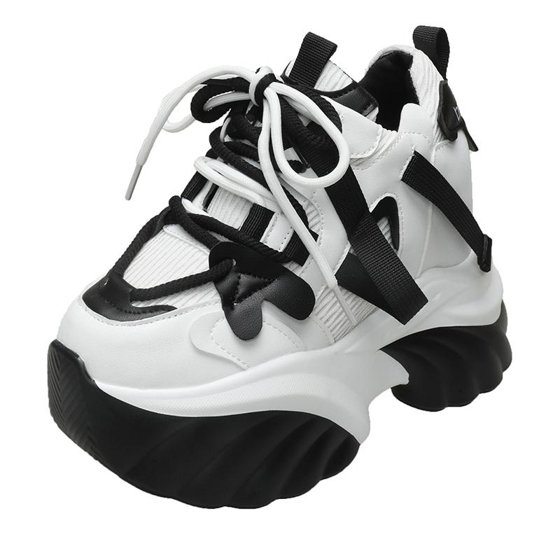 Women's Autumn New Style Casual Shoes Comfortable Slimming Soft Bottom Breathable Online Shopping Shoes with Thick Sole