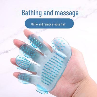 Pet Bathing and Massage Gloves - Five-Finger Grooming Brush for Dogs and Cats
