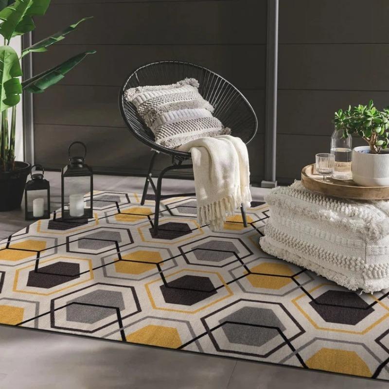 

Nordic Minimalist Geometry Large Area Carpet Soft Anti Slip and Wear-resistant for Indoor and Outdoor Mats Living Room Bedroom 80X120CM