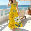 Summer Sleeveless Maxi Dress for Picnic Flowy Lightweight Swing Skirt,Bright Color Vacation Outfit,Casual Daily Wear,Fashion Versatile