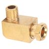 Brass 90 Degree Elbow Compression Tube Pipe Fitting Connector Adapter for Oil Lubrication