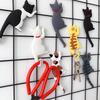 Cartoon Cat Design Fridge Magnetic Refrigerator Sticker Hook Bendable Tail Cat Themed Kitchen Accessory Decor Magnetic Hook