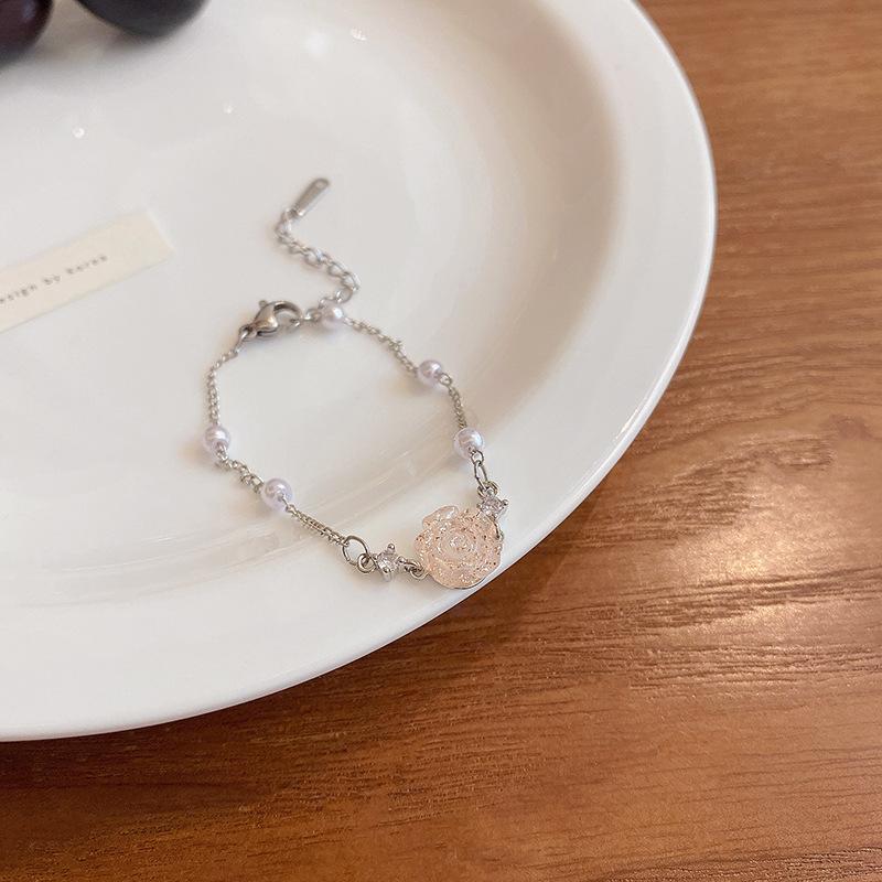 Year Pearl Flower Bracelet Women s Light Luxury Niche High-end Bracelet Adjustable Jewelry