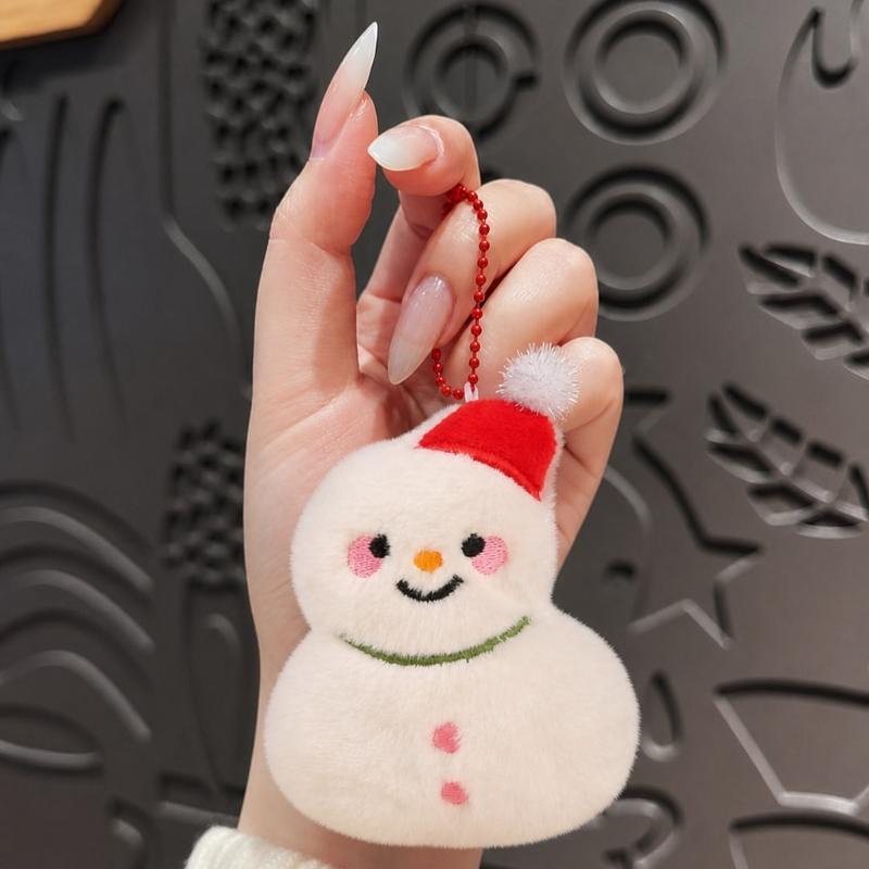 Cute Stars Plush Christmas Keychain Girls Fluffy Soft Cute Backpack Bag Pendant Practical Key Chain Charms Keyrings Gifts