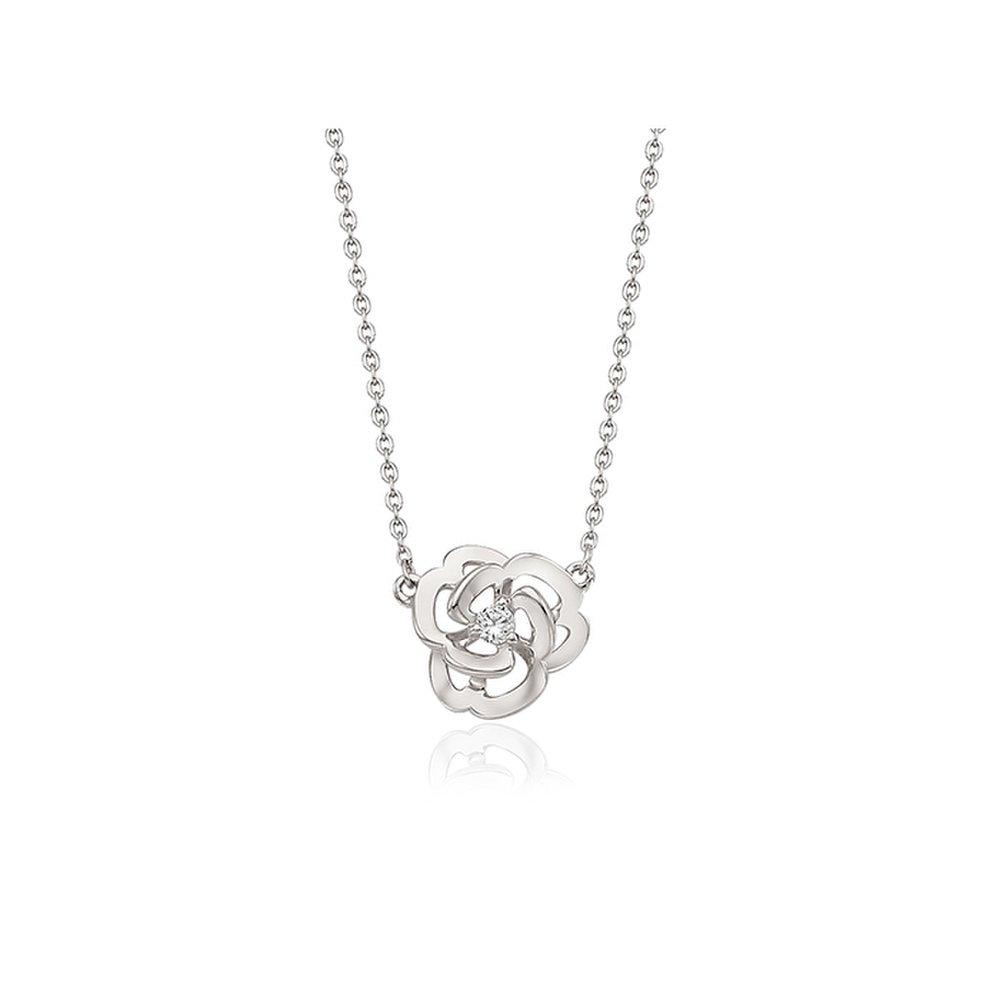 Bellarosa Silver White Necklace Tnssvw00121M