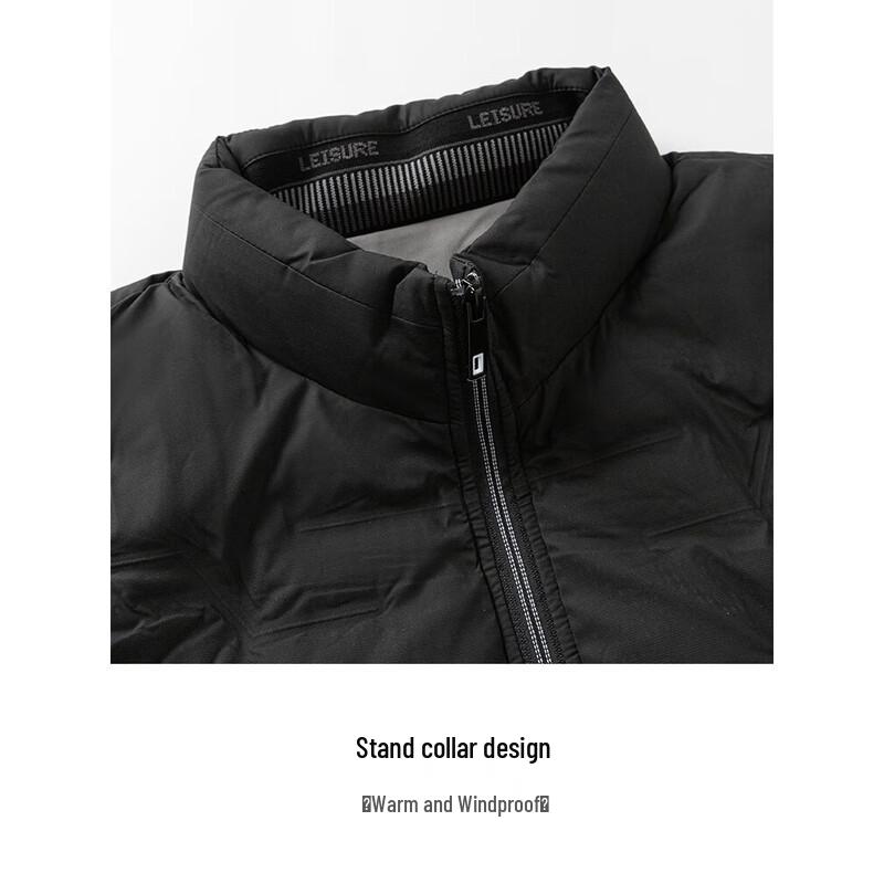 Herren Stehkragen Warme Wattierte Jacke