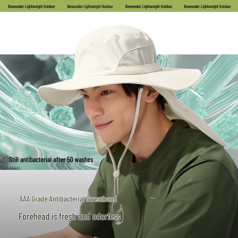 Beneunder Unisex Sun Protection Bucket Hat with Face Mask