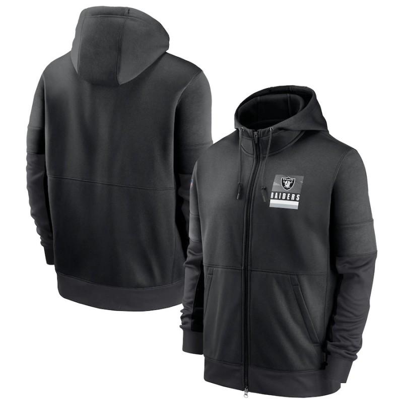 Mens Zip-Up Hooded Sweatshirt NFL Football Team Print Athletic Casual Wear