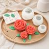 4Pcs Flower Silicone Mold, DIY Rose Candle Soap Making Mold, Flexible Epoxy Resin Mold for Chocolate, Baking Craft Gift