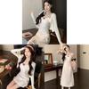 Elegant Korean Polka Dot Cami Dress With Ribbon Bow For Spring Casual Wear