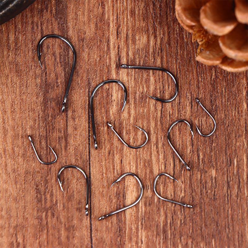 Fishhooks Strong Sharp Silver Circle Fishhook 3#-12# Jig Barbed Pesca Portable Fishing Tackle Accessories Sea Fishing Set