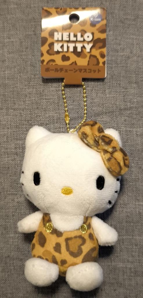 Hello Kitty Leopard Print Mascot Plush Toy with Ball Chain