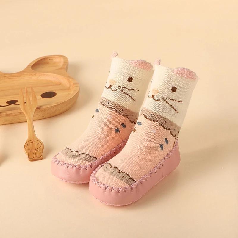 New Born Baby Socks with Rubber Soles Infant Baby Girls Boys Shoes Spring Autumn Baby Floor Socks Anti Slip Soft Sole Sock