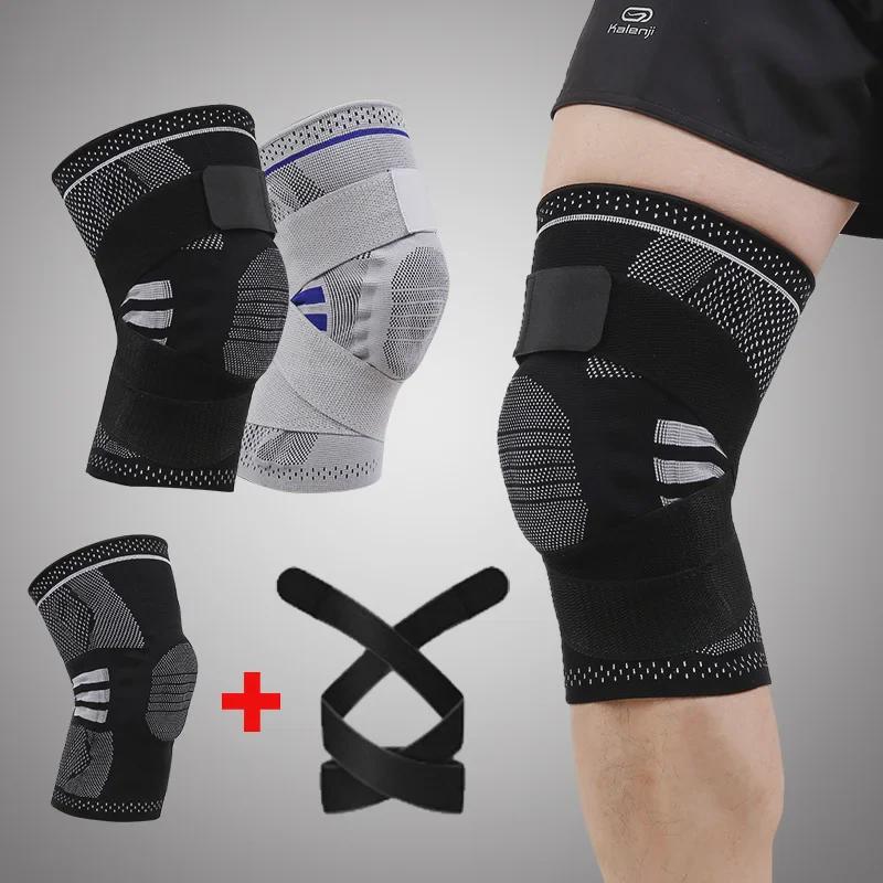 Silicone Shock Absorption Knee Pads with Strap Support for Outdoor Sports