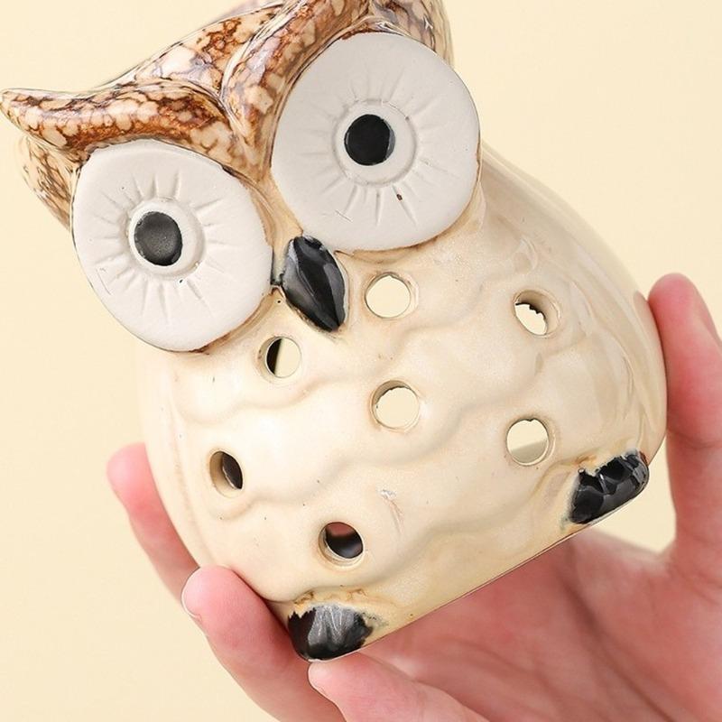 Keramische Eule Aromatherapieofen Umweltfreundlich Hitzebeständig Räucherkerzen Kerzenofen Entspannend Handgefertigter Räuchergefäß Innenraumdeko