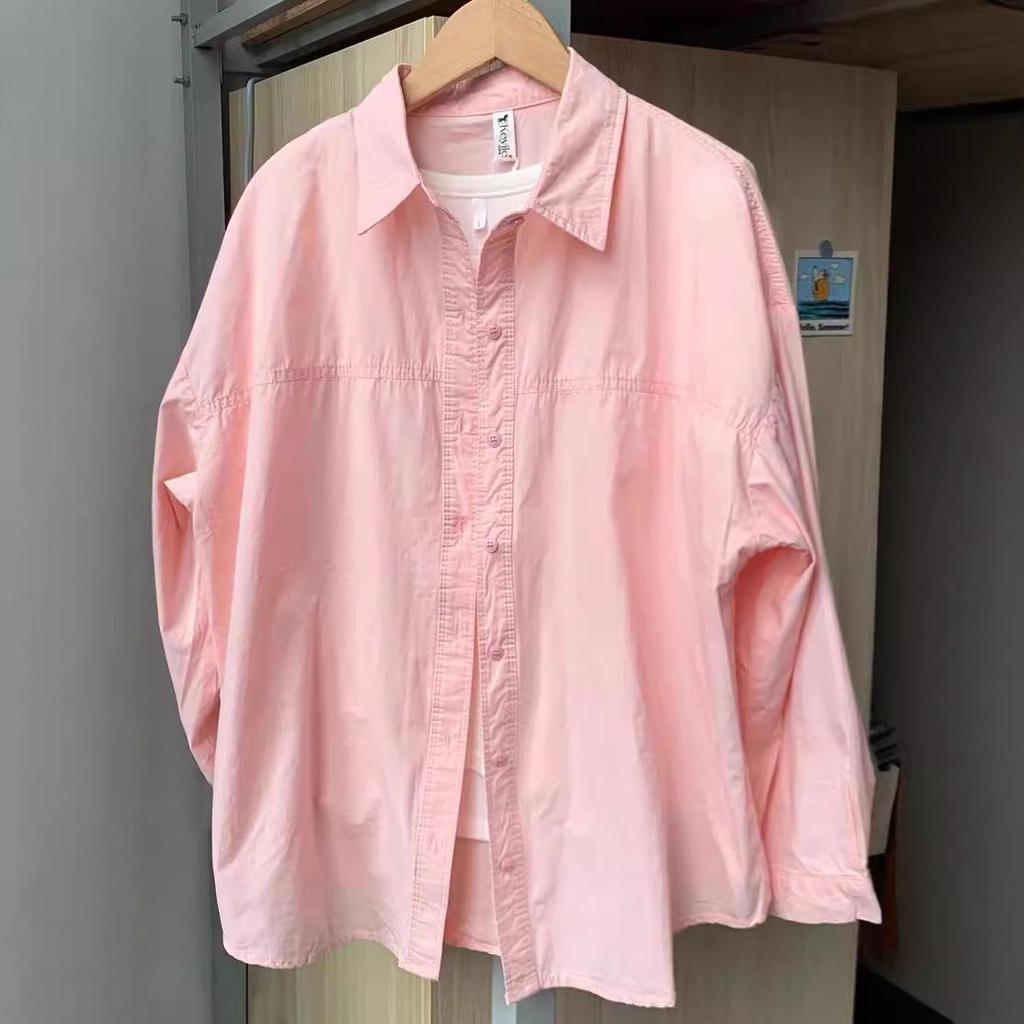 Frühling Herbst Langarm Weißes Hemd frauen Koreanische Mode Taschen Lose Beiläufige Einfache