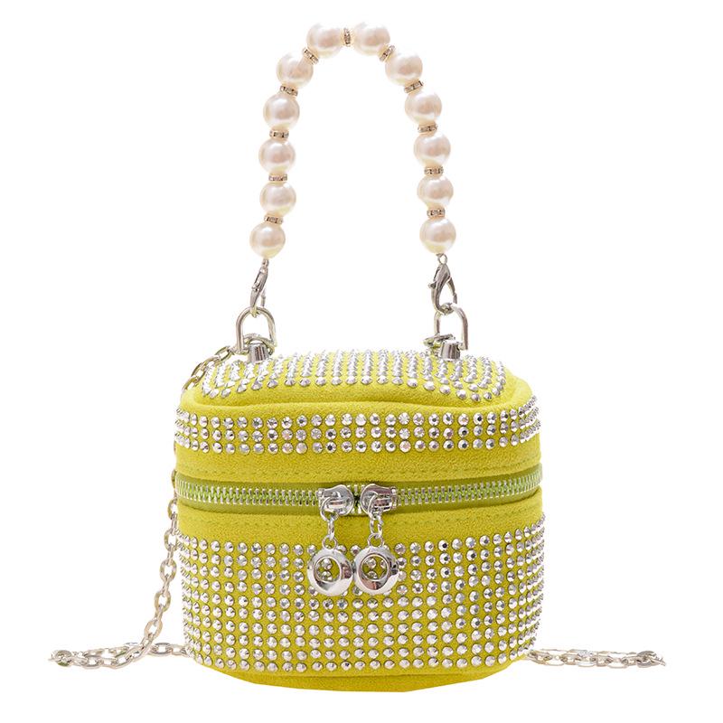 

Принцесса Мини Сумка Кроссбоди со Стразами и Ручкой из Жемчуга зелёный