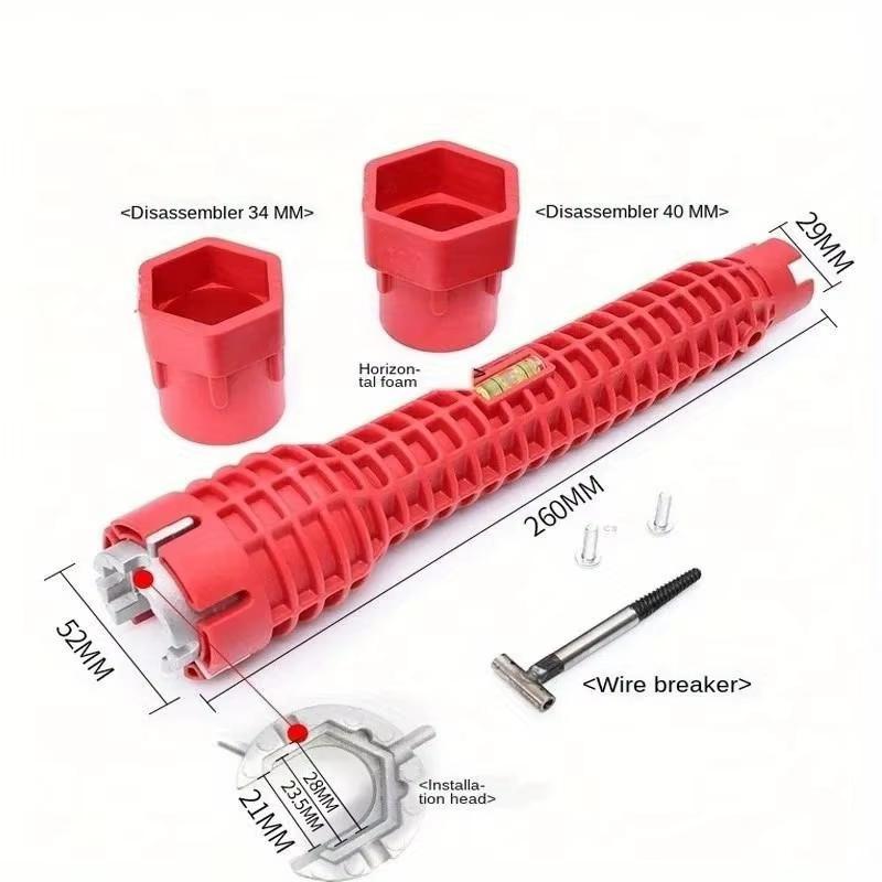 8 in 1 Multi-Functional Sanitary Wrench Pelvic Floor Leading Sleeve Disassembly Faucet Pipe Sink Sanitary Only Installation Tool