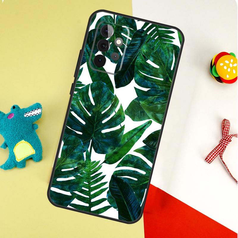 Tropical Monstera Leaves For Samsung Galaxy A05 A06 A16 A54 A34 A14 A55 A35 A15 A53 A33 A13 A22 A32 A52 Phone Case