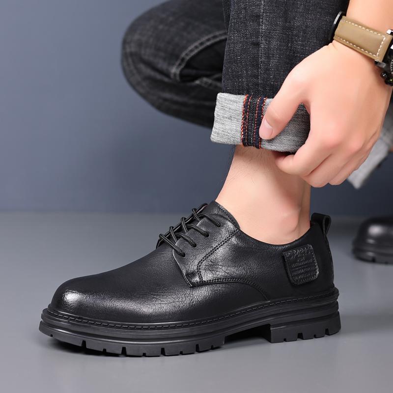 New Classic Handmade Genuine Leather Casual Men’s Oxford Shoes Top Comfort Fashion Men Outdoor Thick Soled Non-slip Work Shoes