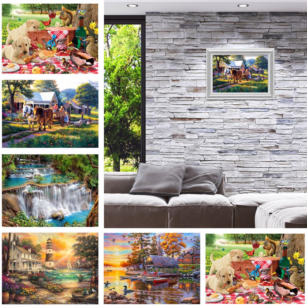 Buy 5D DIY Full Drill Diamond Painting Scenery Cross Stitch Embroidery ...