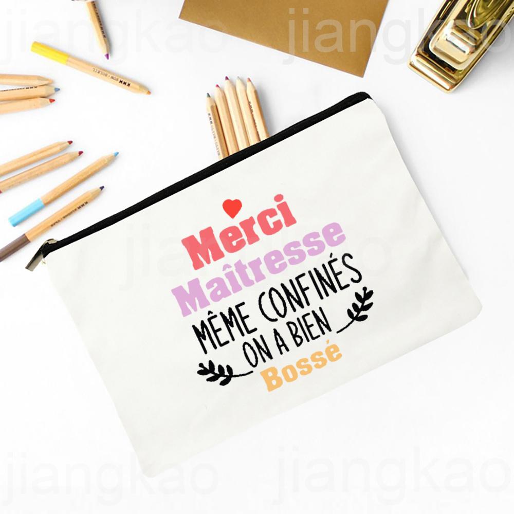 Thank You Teacher for Everything You Have Done for Us Printed Pencil Bag Stationery Bags Travel Makeup Pouch Gift for Teachers