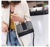 Mini Shoulder Bag Handbag Small Checkered PU Leather Lightweight [PIENSE] Women's 2-way (Black)