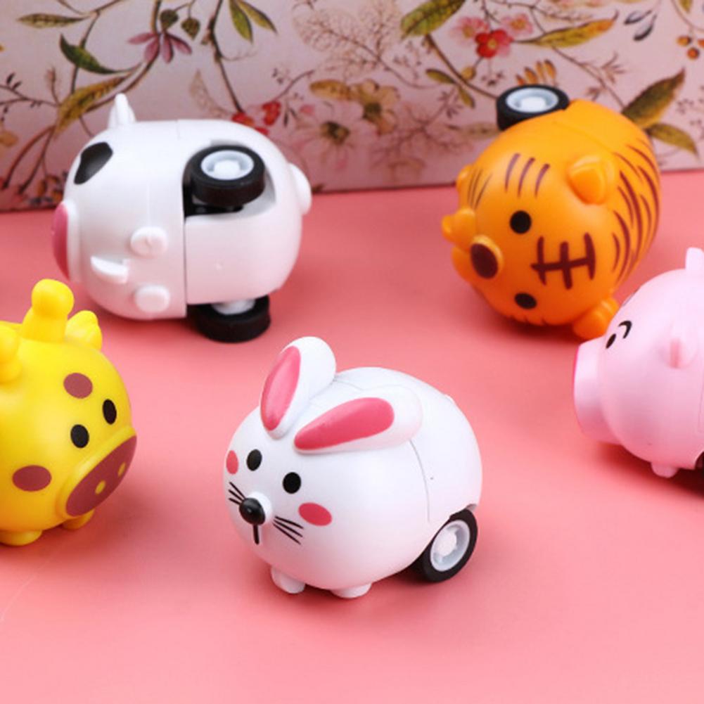 Cute Animal Pull Back Car Tiger Inertia Car Toys For Children's Boys Girls Interesting Christmas New Year Kids Gifts Toys 1pcs