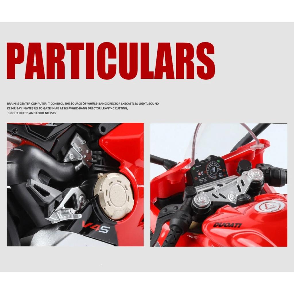 1/9 Ducatis V4S Panigale Alloy Die Cast Motorcycle Model Toy Vehicle Collection Carrying Lighting Off Road Autocycle Toys Car