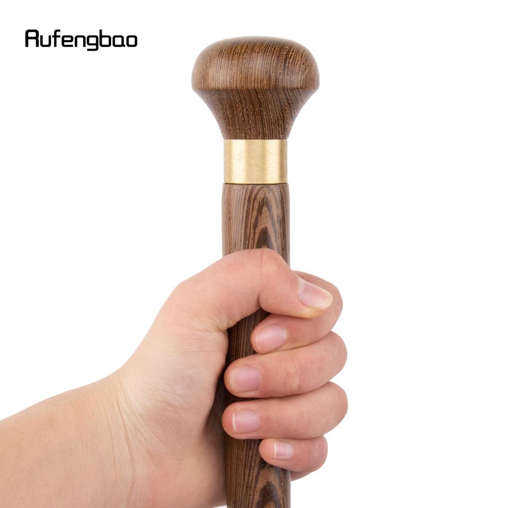 Yellow Wooden Traditional Single Joint Walking Stick Decorative Cospaly Party Wood Walking Cane Halloween Mace Wand Crosier 87cm