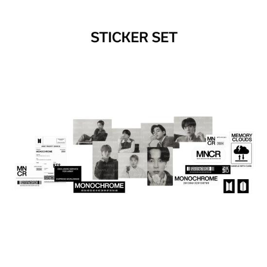 BTS Set di adesivi MONOCROMATICI