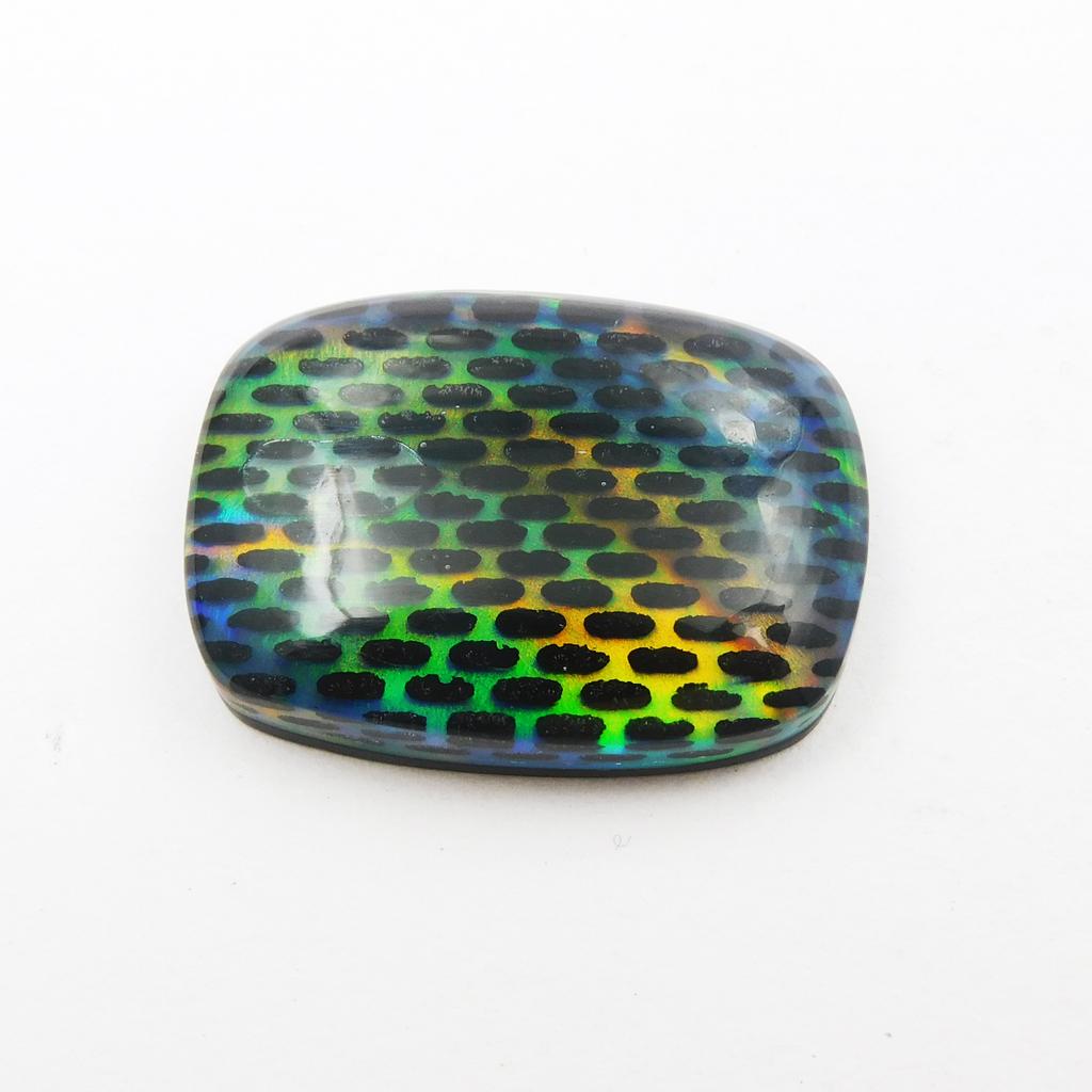 Lab-Created Opal Loose Gemstone Boulder Doublet Cushion Cut 14.80 ct for Jewelry Making and Crafts