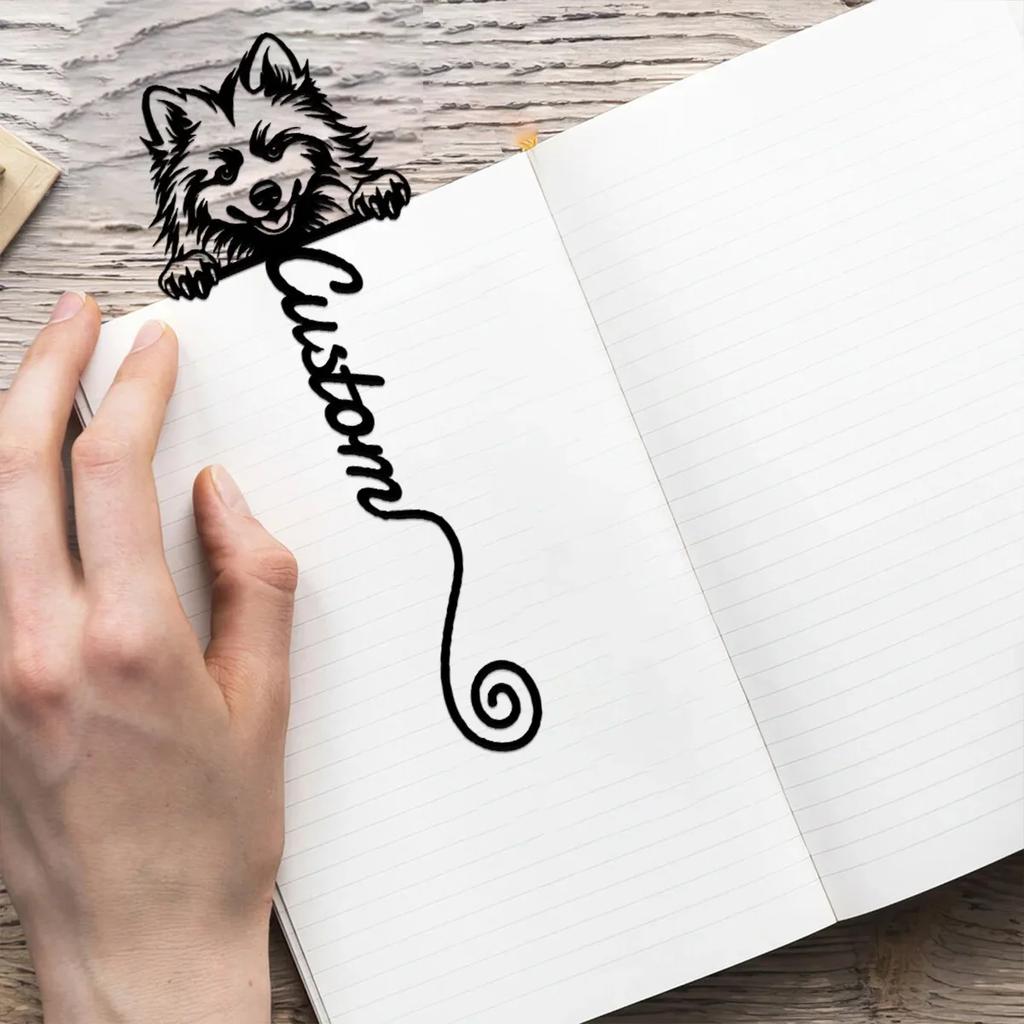 Japanese Spitz Metal Bookmark, Gift for Book Lovers Teacher Dog Fan