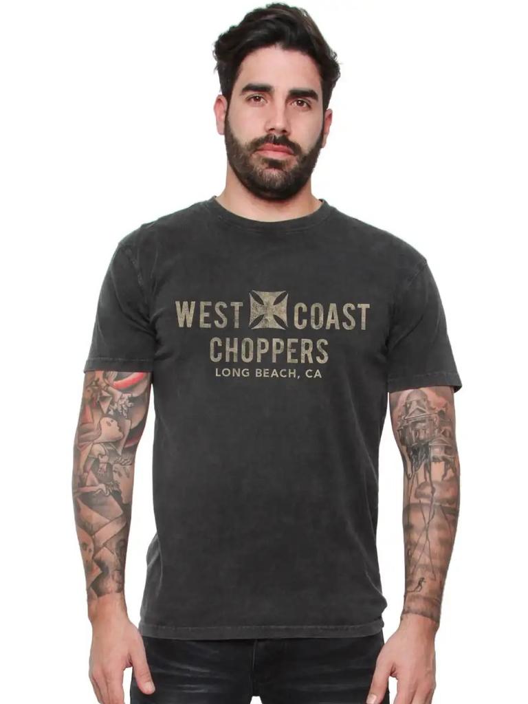 West Coast Choppers "West Coast Iron Cross" Americké Retro Ležérní Tričko s Krátkým Rukávem